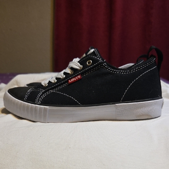 Levi's Black Canvas Sneakers with White Accents - Picture 1 of 5